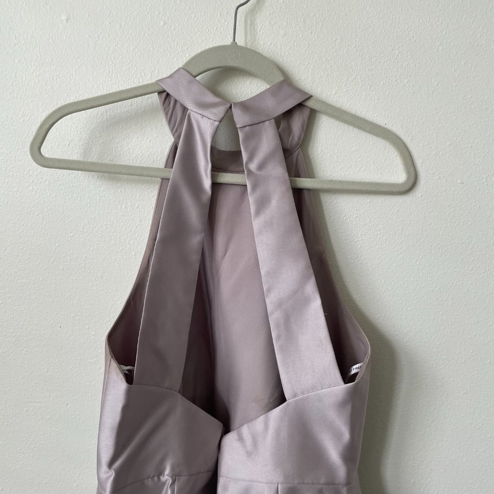Dessy Group Bridesmaid / Maid of Honor Dress Satin Twill Taupe Size 12 - Picture 3 of 8